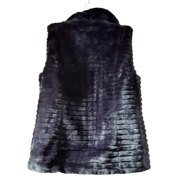 Calvin Klein Faux Fur Zip Vest in Black EUC – Size Medium - Picture 3 of 4
